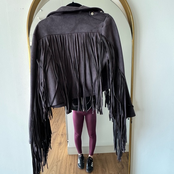 Never worn new with tags misguided suede and fringe cropped jacket - Picture 2 of 2